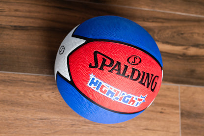 Balón de basketball Spalding Highlight Series Blu Red White N° 7